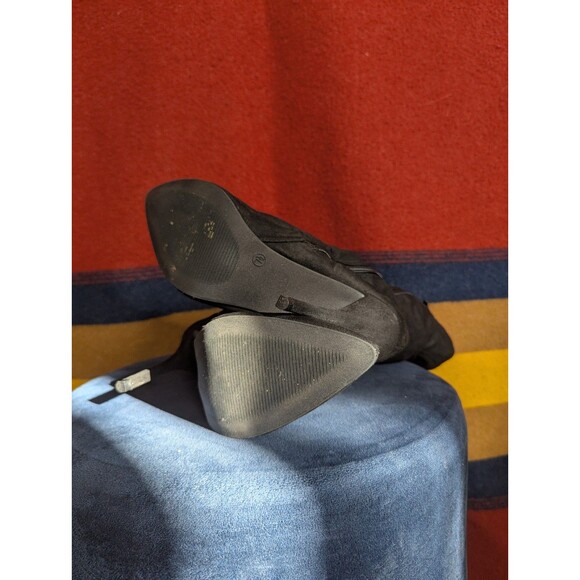 Spike Heel Sock Boot Women's Black Faux Suede Mid-Calf US 7.5 Sexy High (Z05) - Picture 6 of 6